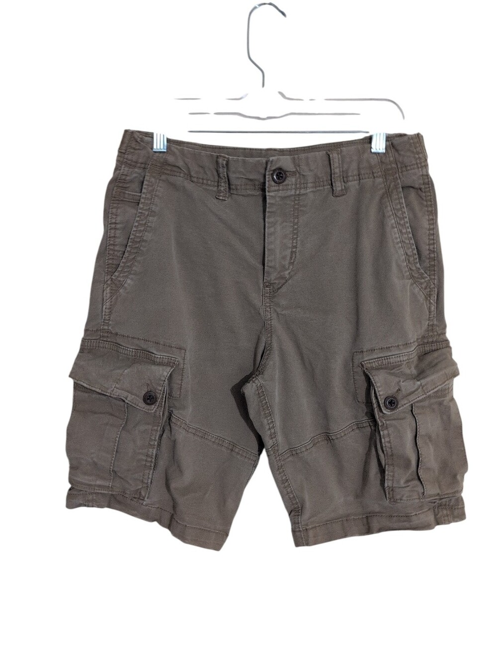 American Eagle Flex Khaki Cargo Shorts Men's 30 Utility Pockets Relaxed Fit - Picture 3 of 16
